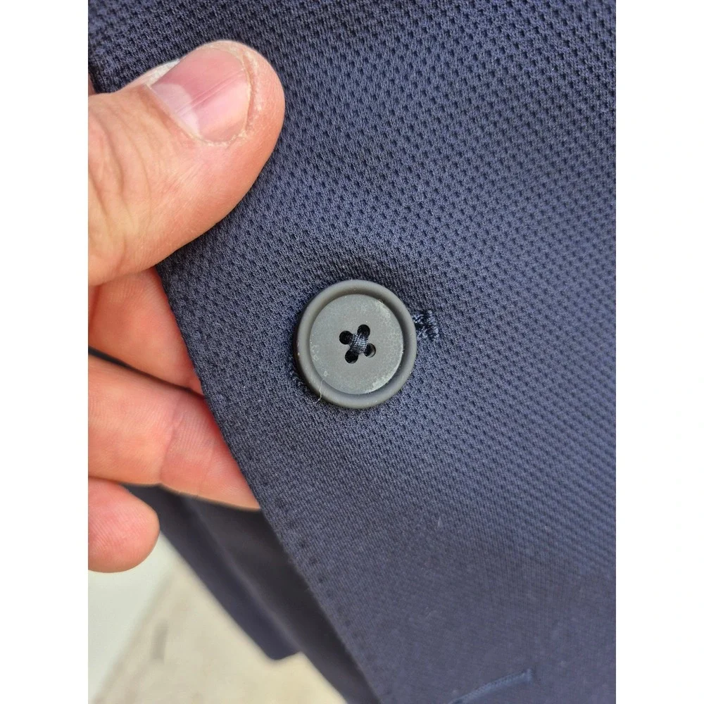 Calvin Klein Mens Navy Blue Textured Honeycomb X Slim Fit Blazer Sport Coat 44 R